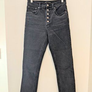 Aritzia Denim Forum The Yoko Exposed Button High Rise straight leg crop jeans
